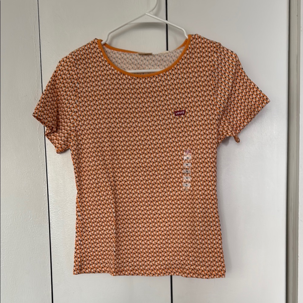 Levi's Orange Patterned Women's Top